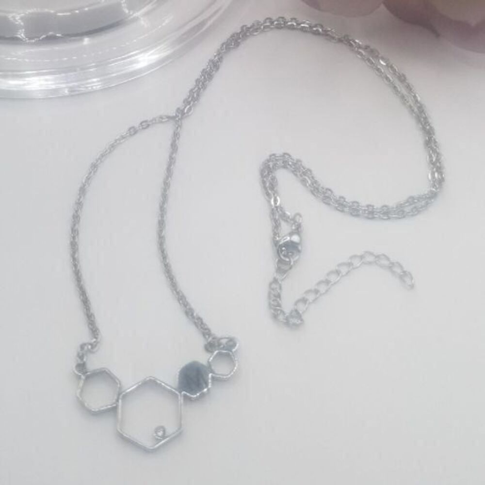 Anatomology Pewter Serotonin Molecule Cast Necklace,